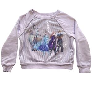 Disney Frozen Girls Sequin Sweatshirt XXS 4/5 Elsa Anna Olaf